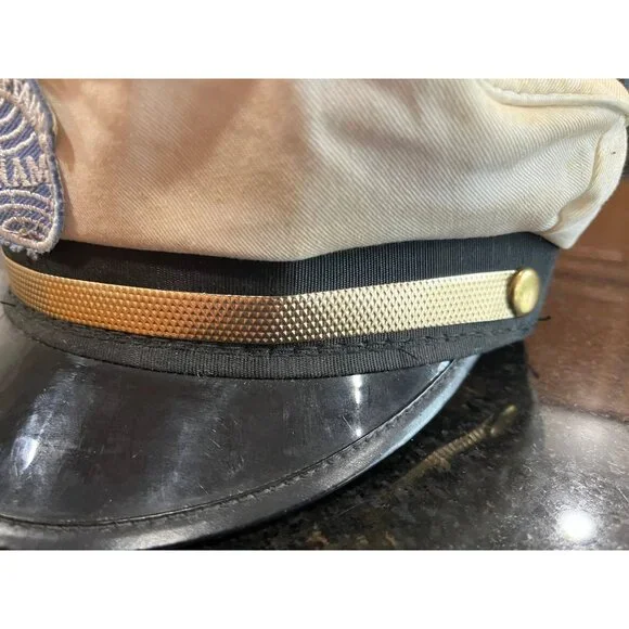 Vintage Pan Am 60's Junior Clipper Captain PAN AM Hat Children's Hat Size 6 3/8